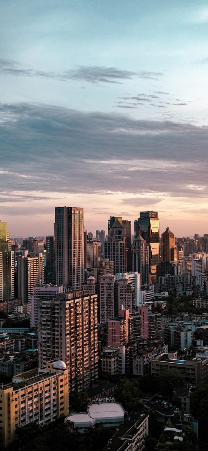 手机竖屏显示 App 首页推荐流，深紫背景上横向排布着农场主的女儿们 在线观看的封面卡片，右上角有搜索图标